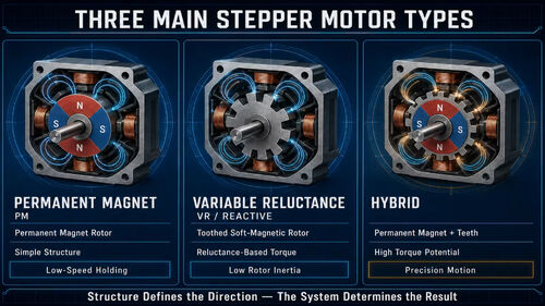最新の企業ブログについて Three Main Stepper Motor Types: differences between permanent magnet, variable reluctance and hybrid types